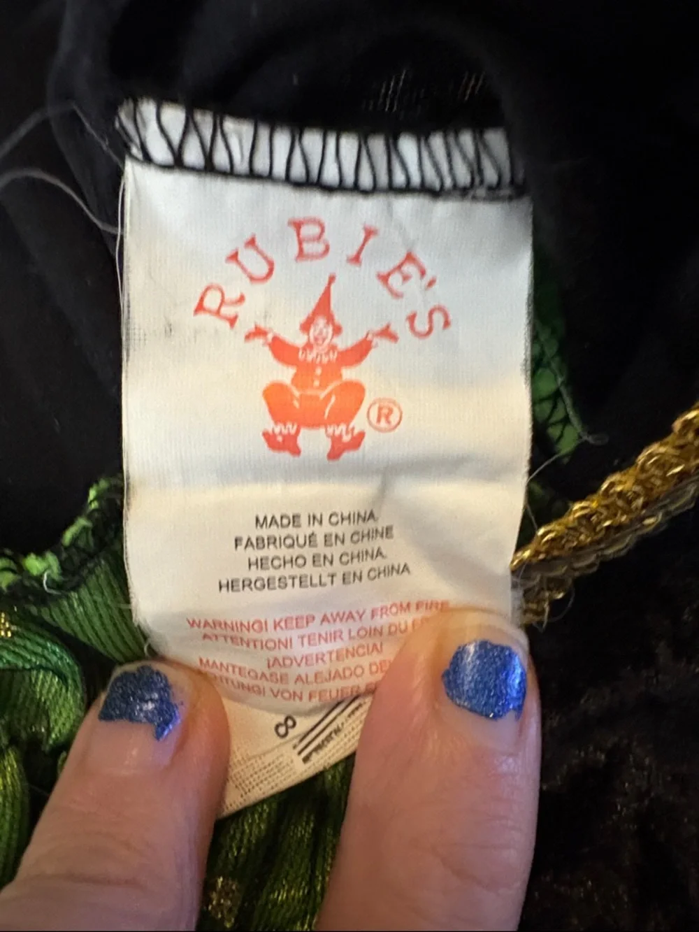 Rubie's Black and Green Velvet Medieval Princess Dress - Picture 3 of 4